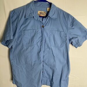 Schmidt Workwear For Her Women’s Size Medium Short Sleeve Blouse Blue 2586